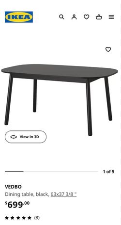 Black IKEA Vedbo Dining Table