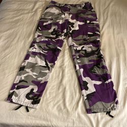 Purple Camo Cargo Pants