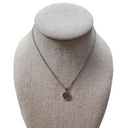 Silver Toned Heart Pendant Necklace