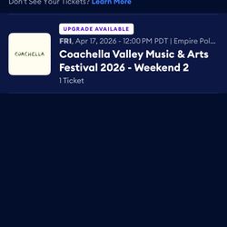 COACHELLA WEEKEND 2 GA BAND