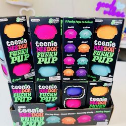 Teenie Funky Pup NeeDoh Squeeze Toy Neon Stress Ball Set of 3 Random Color NEW