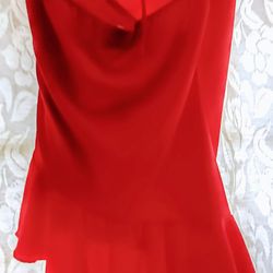 Red Asymitrical Halter Top