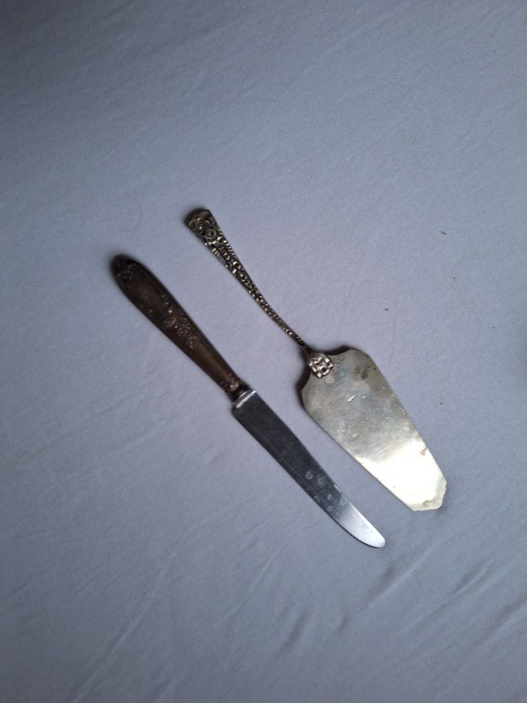 Cake Knife And Plat Silver