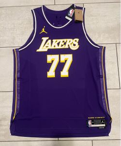 Luka Doncic Lakers NBA Purple Authentic Jersey Size 52 XL