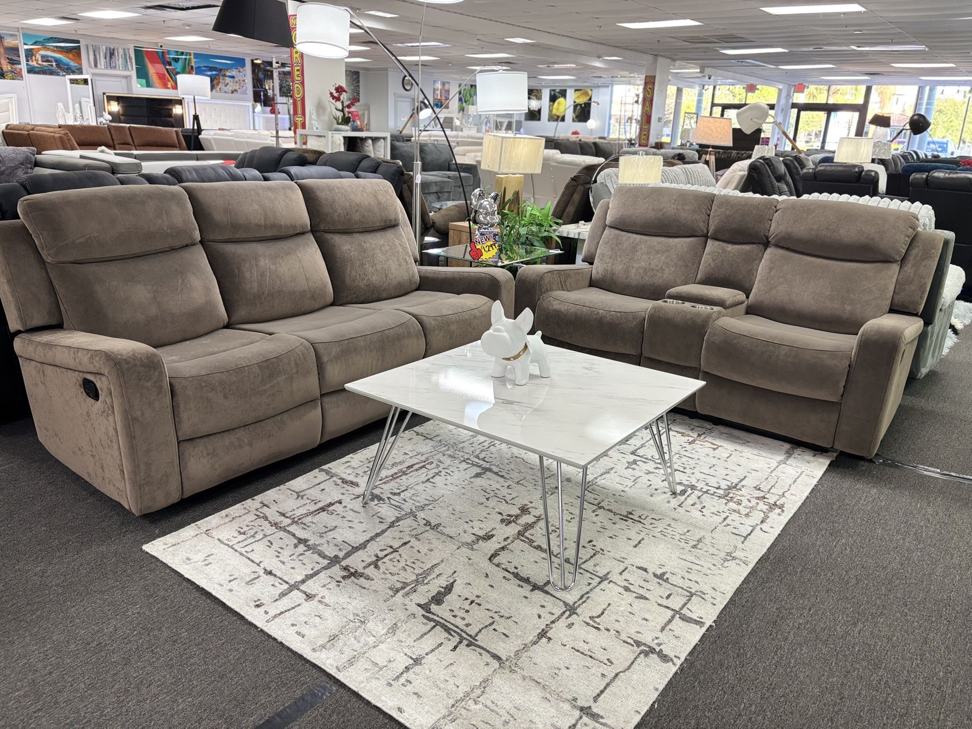 Brown Microfiber SOFA&LOVESEAT Set For Sale (new)