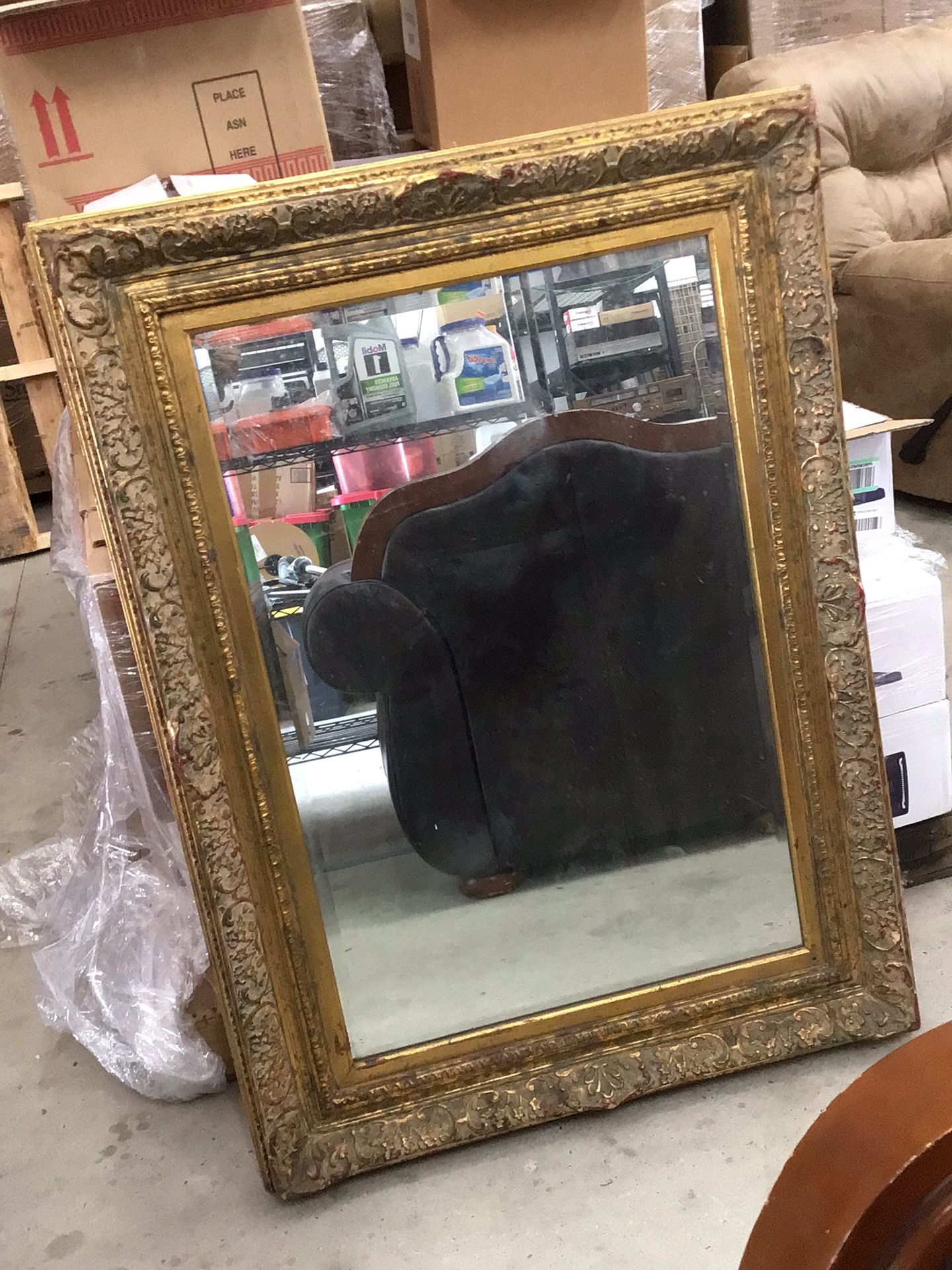 Vintage antique wood mirror frame 