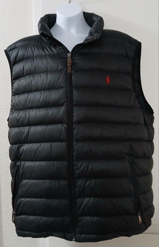 Men's Black Polo Puffer Vest