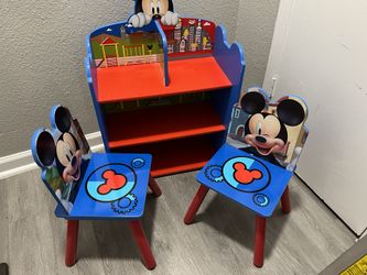 Playing Table With Two Little Chairs  Real Wood 