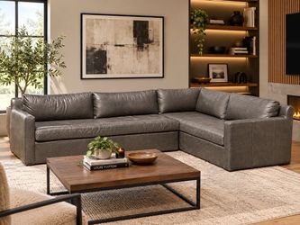 Restoration Hardware Maxwell Leather L- Sectional Couch - Delivery Available 🚚