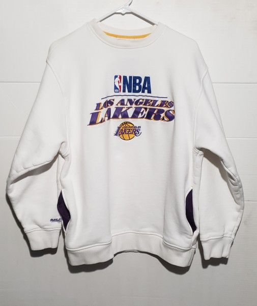 VINTAGE MITCHEL & NESS LOS ANGELES LAKERS PULLOVER SWEATER MEMS SIZE LARGE AND 2 XL $450 each