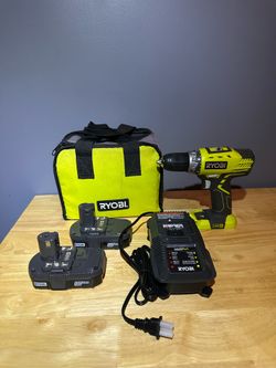Ryobi P208B 18V ONE+ Drill Driver W/ 2 Battery, Charger & Bag