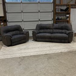 Manual Reclining Sofa + Recliner Chair Set – Clean, Comfortable