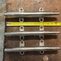 Three 12” Stainless steel boat cleats