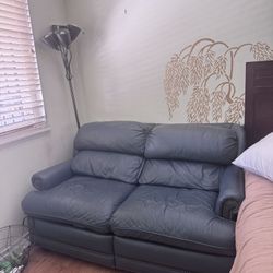 Blue Leather Couch