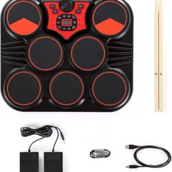 Electronic Drum Set, Tabletop Electric Drum Kit, 7 Pad Portable Electric Drum Set with Digital Panel, Built-in Speakers - Toy Toys Wholesale 