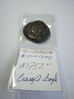 El Csazador 6 coin clump 4 REALES! Craig A Boyd signature