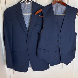 Tommy Hilfiger Men's Navy 3 Piece Suit 38L 