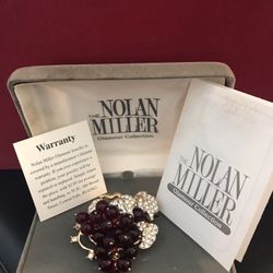 Nolan Miller Glamour Collection Vintage Bordeaux Grape Pin Brooch