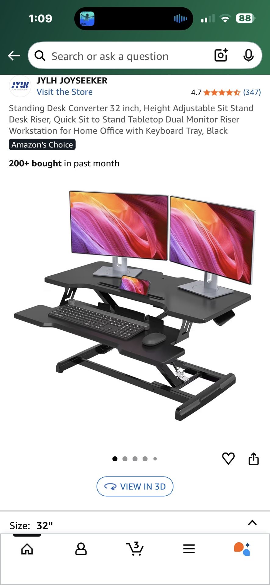 New large high quality 32 inch computer desk riser with keyboard tray and smooth lift lever