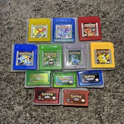 12-Game Pokémon Bundle - Crystal, Emerald, Fire Red, Gold, Leaf Green, Yellow 