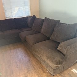 L Shape Chocolate Brown Couch
