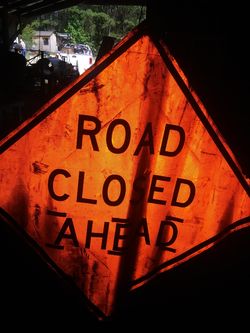Road Closed Construction Signs and Fencing