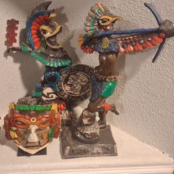 Aztec Statue And Aztec Mask