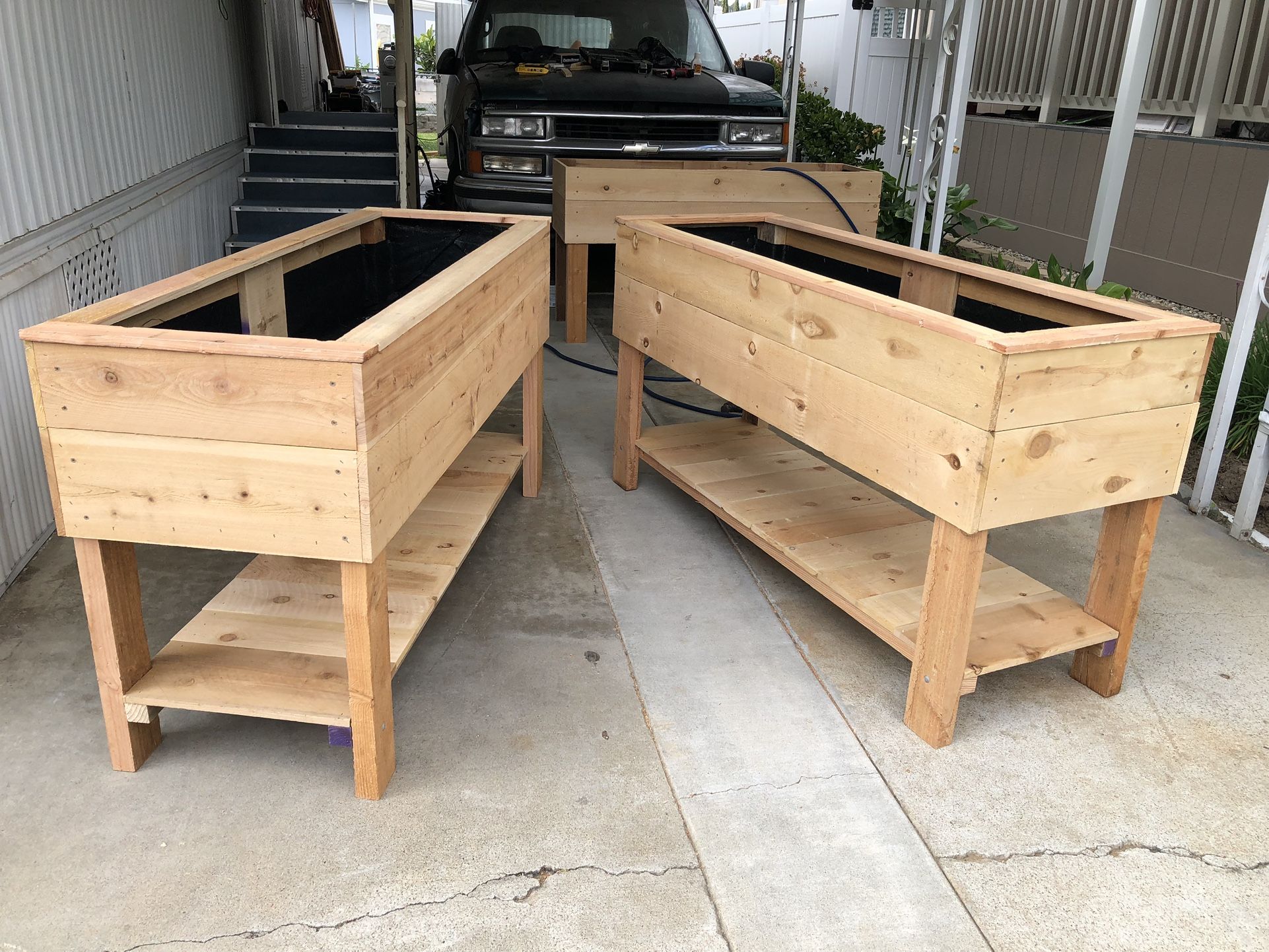 Raised Planter Box/ With Shelf $160.00 Each