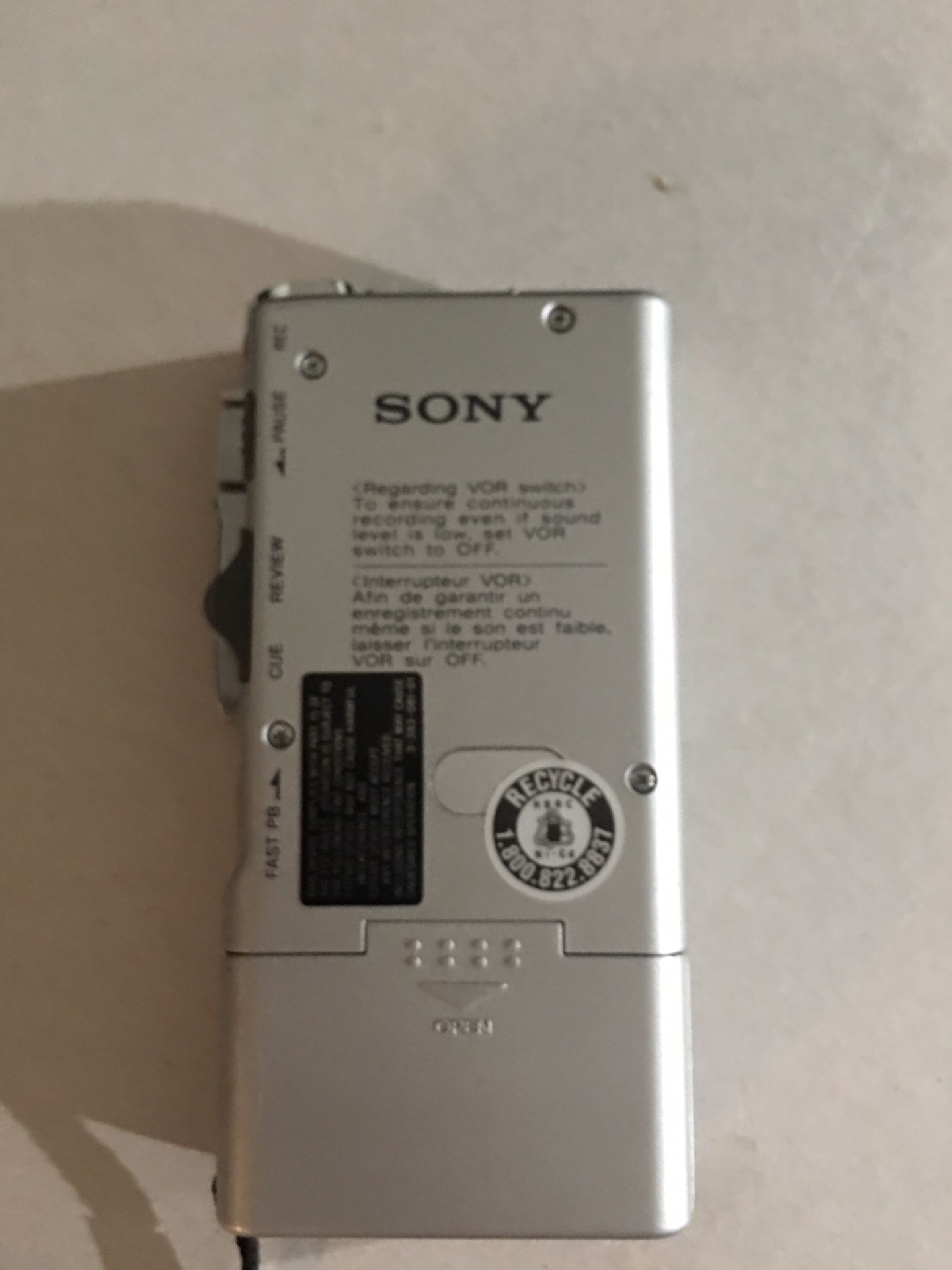 Sony M-645V microcassette recorder