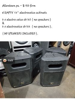 4 electrovoice speaker cabinets