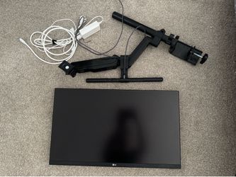 27" LG 4K IPS Monitor Setup – Includes Monitor Arm & Light Bar