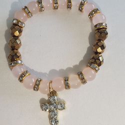 pink cross bracelet