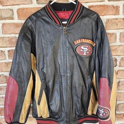 SAN FRANSISCO 49ERS XL 100% LEATHER JACKET 