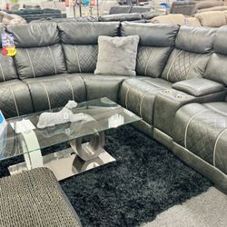 4th Of July Pre Sale🇺🇸Beautiful Grey Power Reclining Sofa Sectional Available (Limited Time Only)