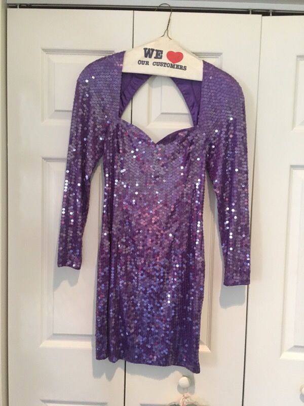 Purple sequin size 8 dress