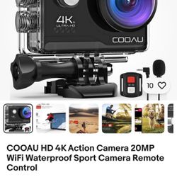 COOAU HD 4K Action Camera 20MP WiFi Waterproof Sport Camera Remote Control