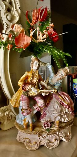 Boy and Girl musical Instruments  Capodimonte  with arrangement 