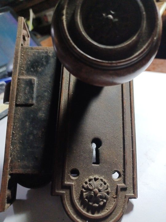 Antique solid brass 19th century. Uh door lock