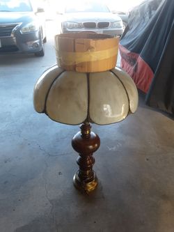 vintage style lanp reminiscent of 1930s slag glass designs