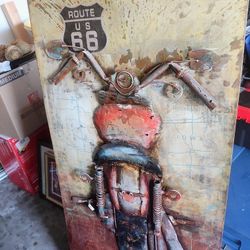 Welded Dimensional Motorcycle Wall Art
