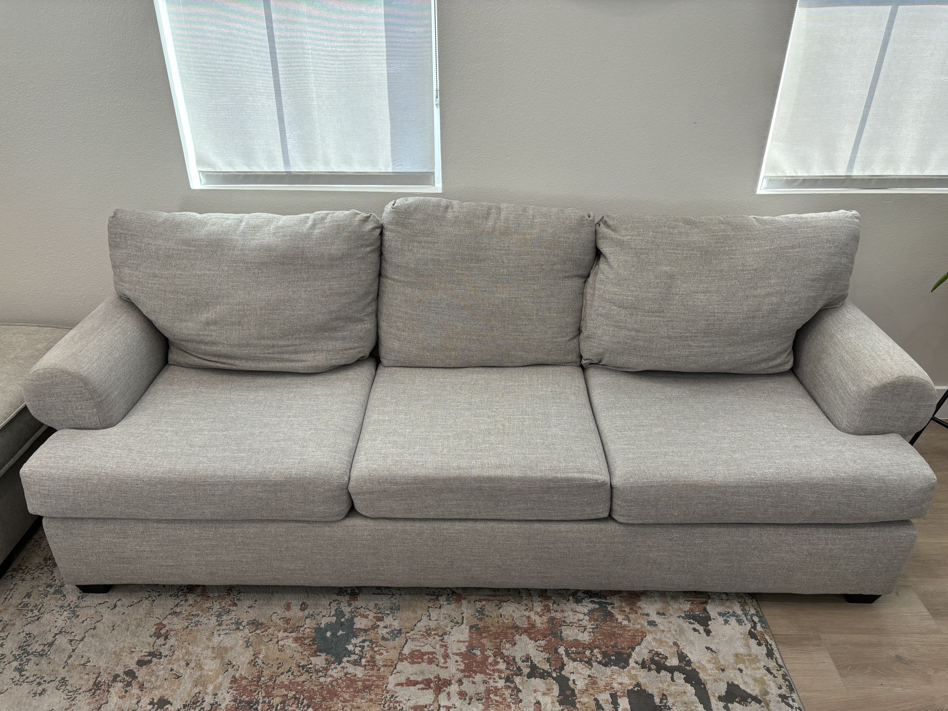 Grey Fabric Couch, Living Spaces