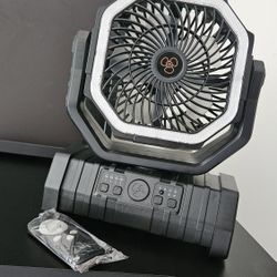 Portable rechargeable camping fan with battery for tent