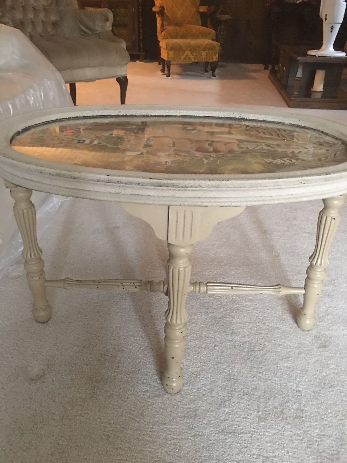 Refurbished antique coffee table