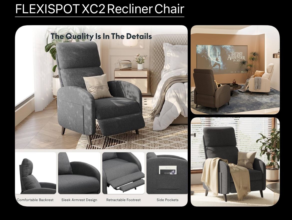 Brand New FlexiSpot XC2 Recliner Chair – Gray (Unopened Box)