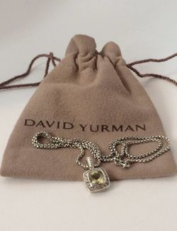 David Yurman Petite Albion Pendant Necklace with Prasiolite and Diamonds