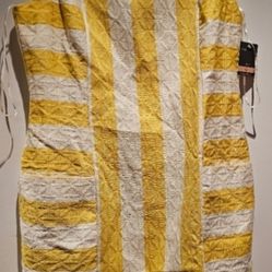 New Womens taylor dress size 12 skirt tank white and yellow Vestido De Mujer Nuevo Tamanio 12