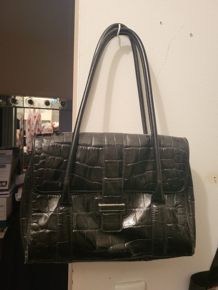 2 Black Leather Bags 