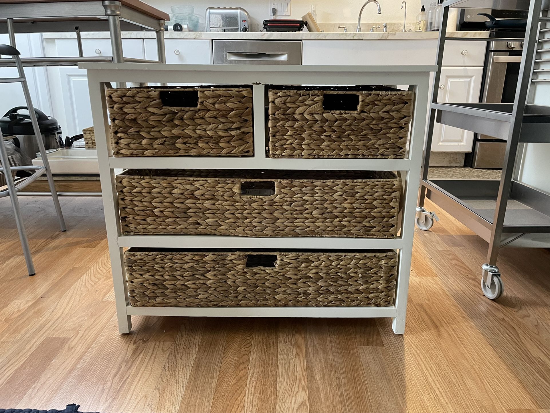 Dresser W/ Wicker Drawers 