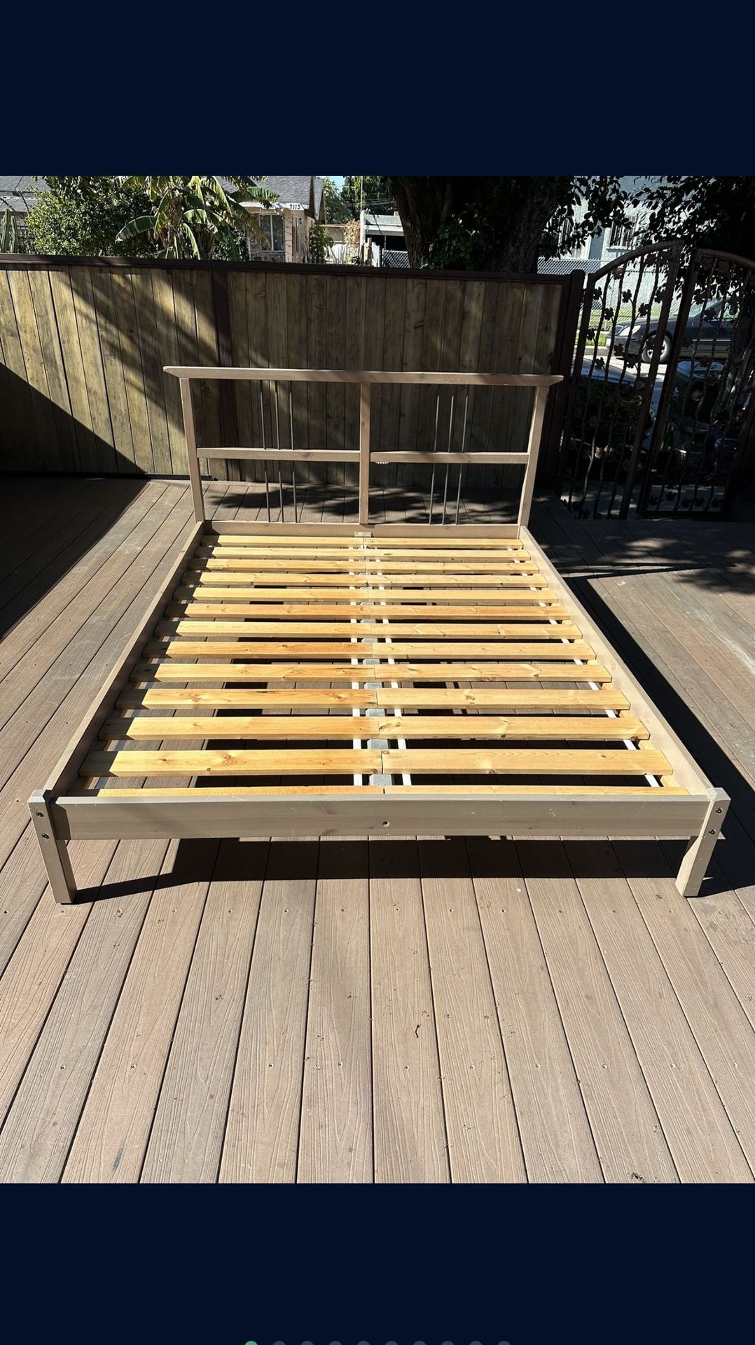 Ikea Rykene Queen Size Bed Frame No Box Spring Needed