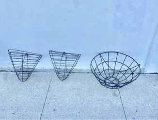 Metal hanging baskets plant 🪴 base bundle of 3